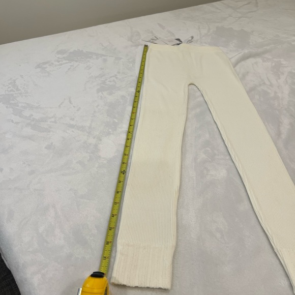 Zara Off-White Ribbed Pants - Picture 6 of 8
